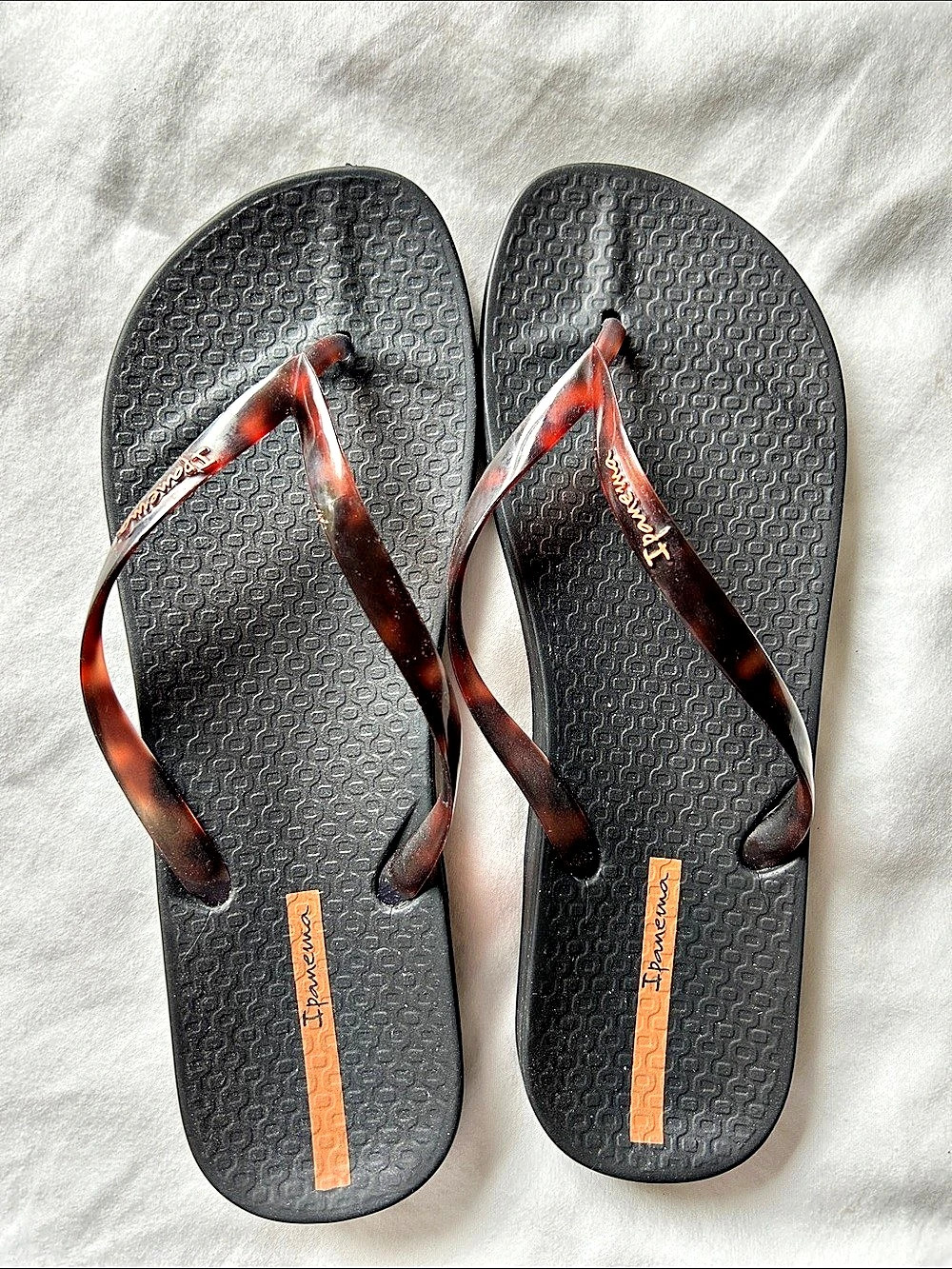 Ipanema Ana Flip Flops Women's Sandals Black & Brown US 8 brand new